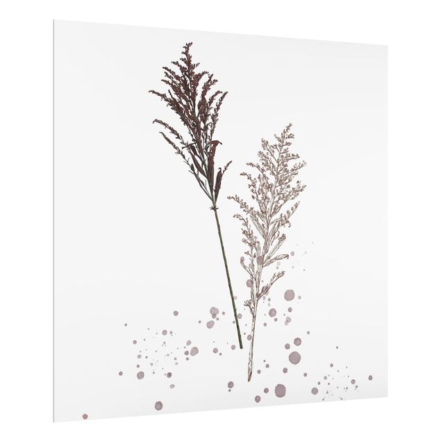 Wanddeko Blume Botanisches Aquarell - Schwingelschilf