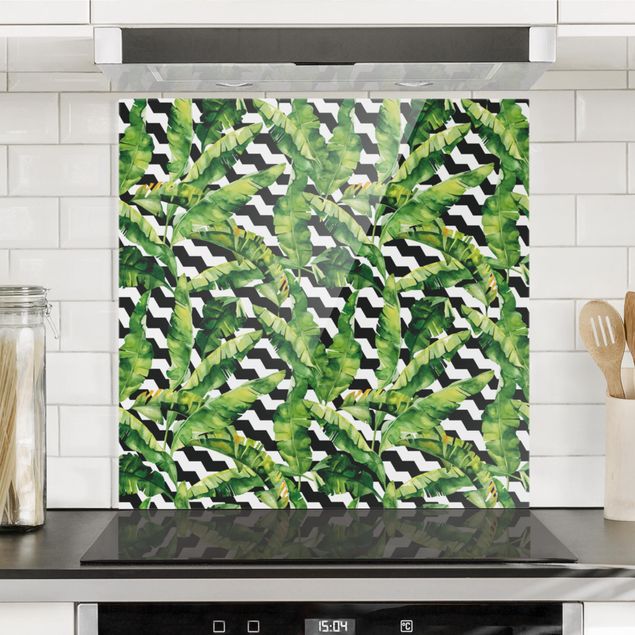 Wanddeko Küche Zick Zack Geometrie Dschungel Muster