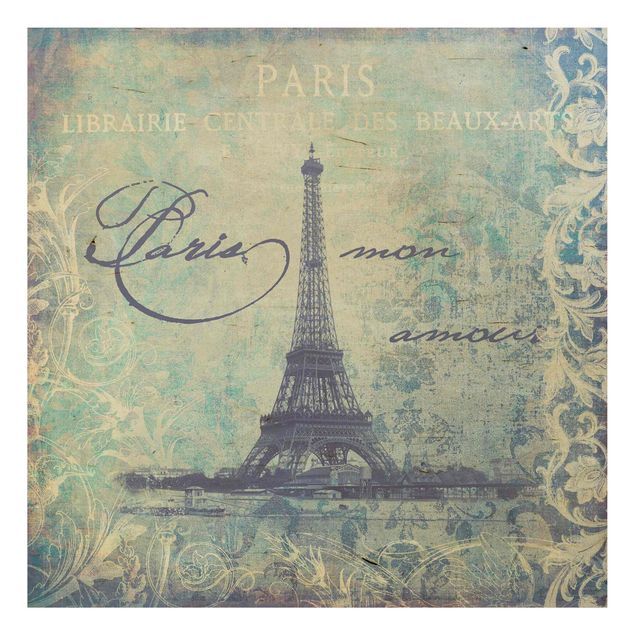 Wanddeko Flur Vintage Collage - Paris Mon Amour