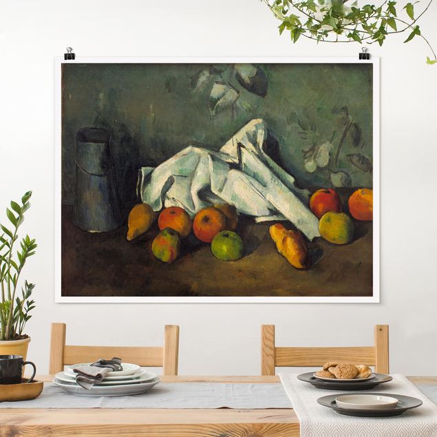 Küche Dekoration Paul Cézanne - Milchkanne und Äpfel