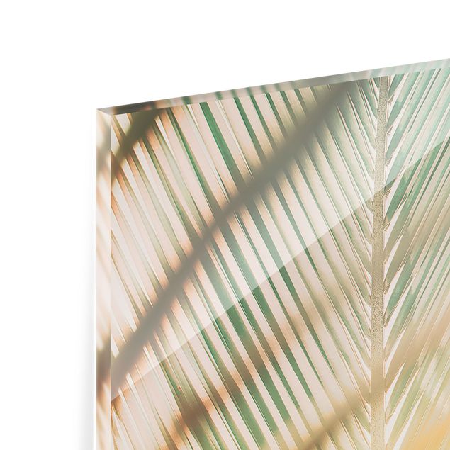 Deko Fotografie Tropische Pflanzen Palmen bei Sonnenuntergang II