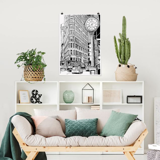 Wanddeko beige City Study - Flatiron Building