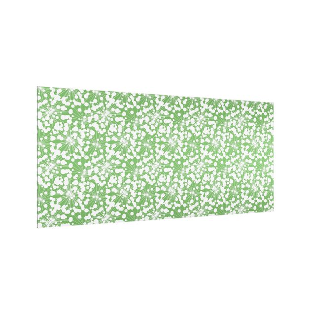 Wanddeko Berg Natürliches Muster Pusteblume mit Punkten vor Grün