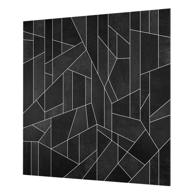 Wanddeko Malerei Schwarz Weiß Geometrie Aquarell