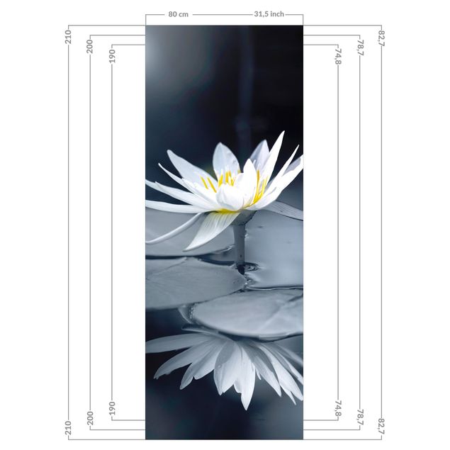 Duschrückwand - Lotus Spiegelung im Wasser