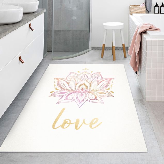 Wanddeko Esszimmer Mandala Namaste Lotus Set gold rosa