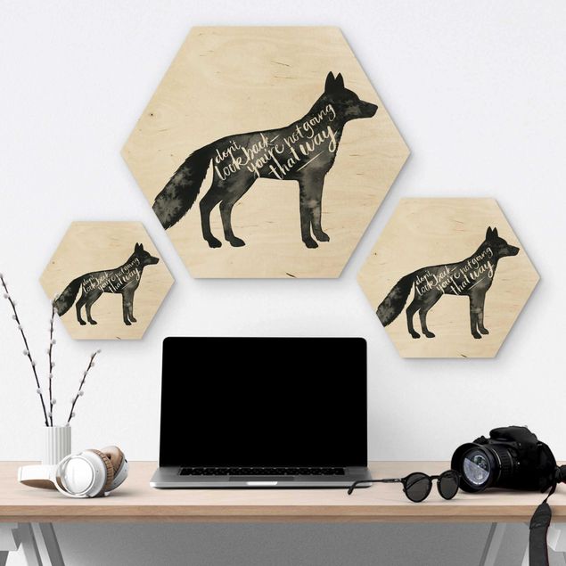 Wanddeko Illustration Tiere mit Weisheit - Fuchs