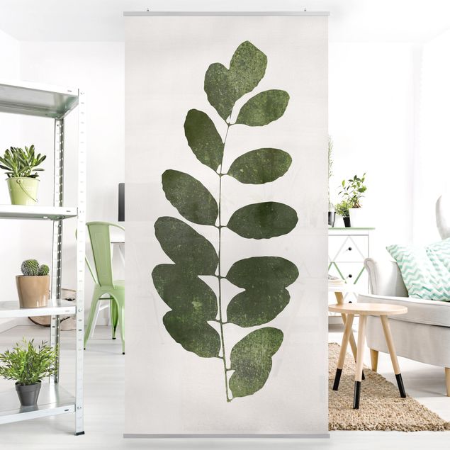 Wanddeko Schlafzimmer Grafische Pflanzenwelt - Dunkelgrün