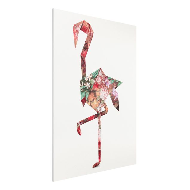 Wanddeko Botanik Origami Flamingo