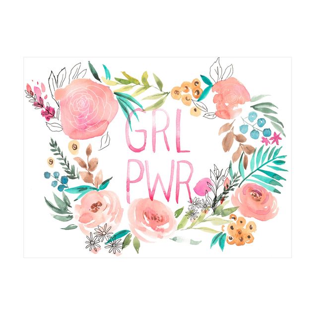 Wanddeko weiß Rosa Blüten - Girl Power