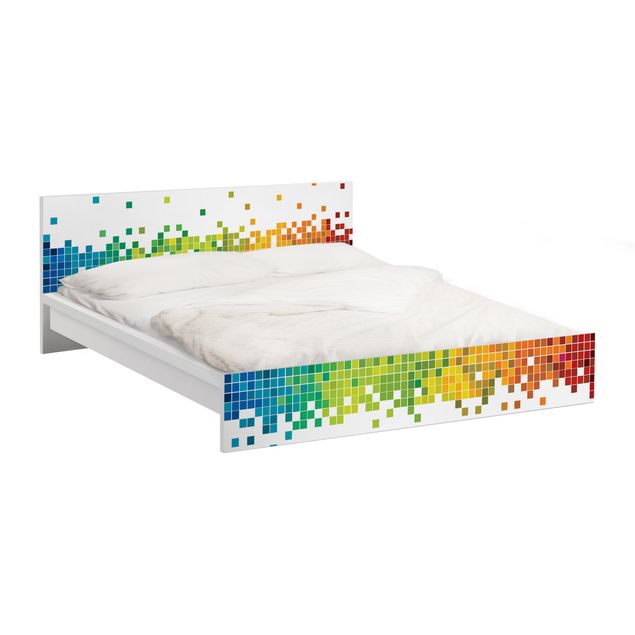 Wanddeko Schlafzimmer Pixel-Regenbogen