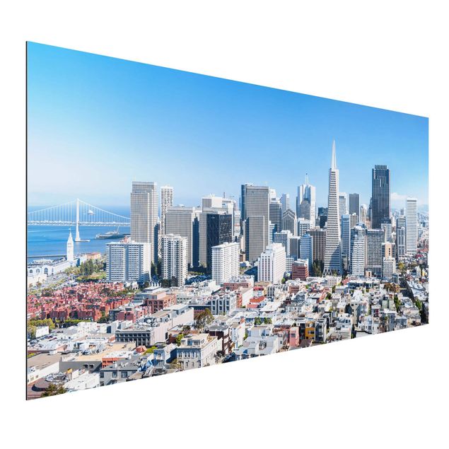 Wanddeko blau San Francisco Skyline