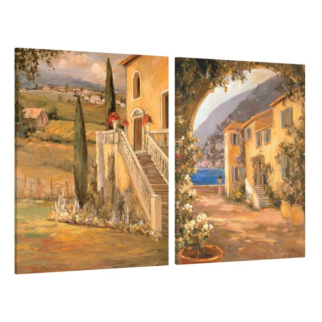 Wanddeko Flur Italienische Landschaft Set I