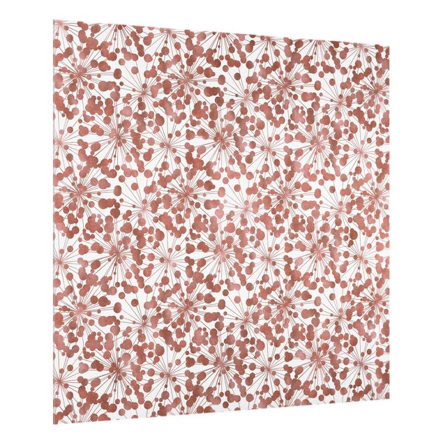 Wanddeko Blumen Natürliches Muster Pusteblume mit Punkten Kupfer