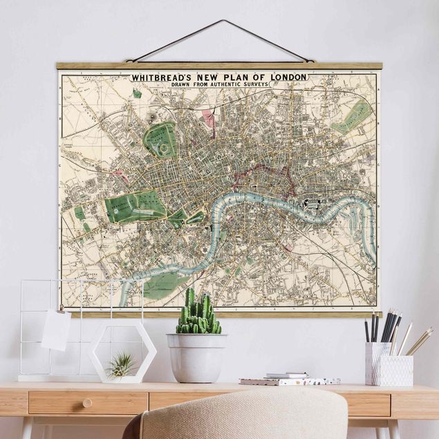 Wanddeko beige Vintage Stadtplan London