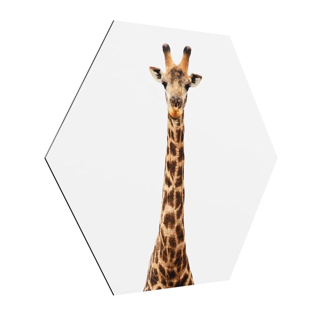 Wanddeko weiß Giraffenkopf