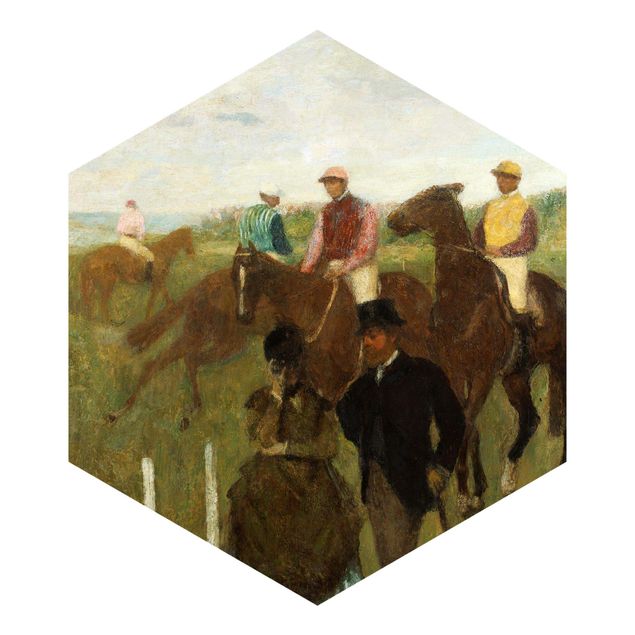 Wanddeko Esszimmer Edgar Degas - Jockeys auf Rennbahn