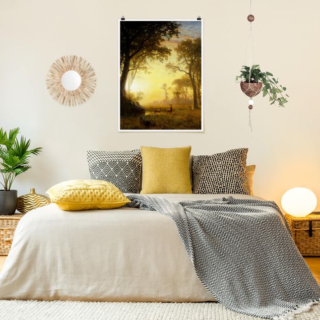 Wanddeko Flur Albert Bierstadt - Sonnenbeschienene Lichtung
