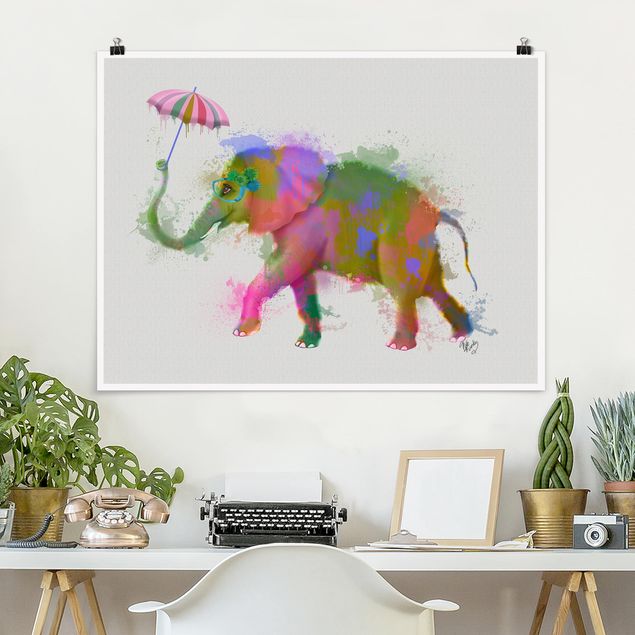 Deko Kinderzimmer Regenbogen Splash Elefant