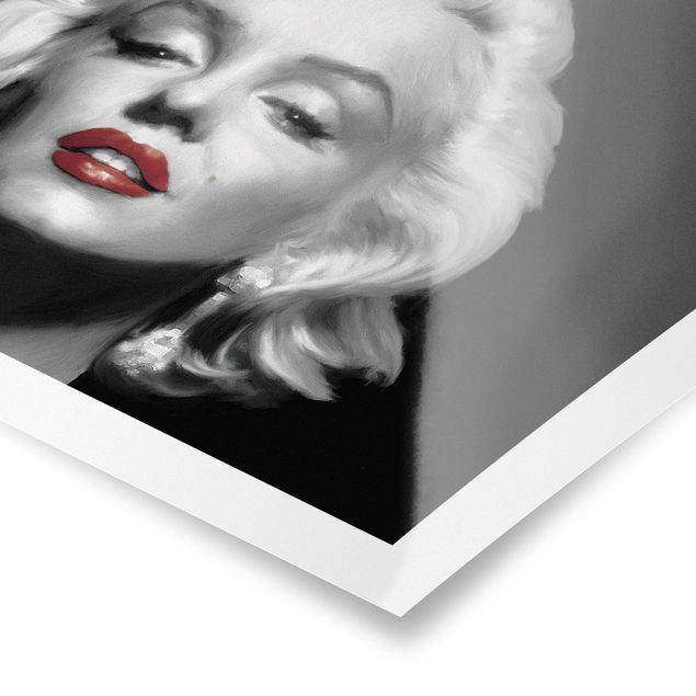 Wanddeko Büro Marilyn mit roten Lippen