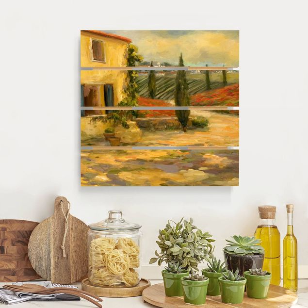 Wanddeko gelb Italienische Landschaft - Toskana