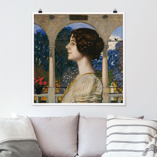 Wandbilder Art Deco Franz von Stuck - Weibliches Portrait