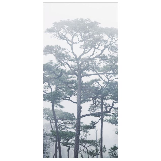 Wanddeko Esszimmer Baumkronen im Nebel