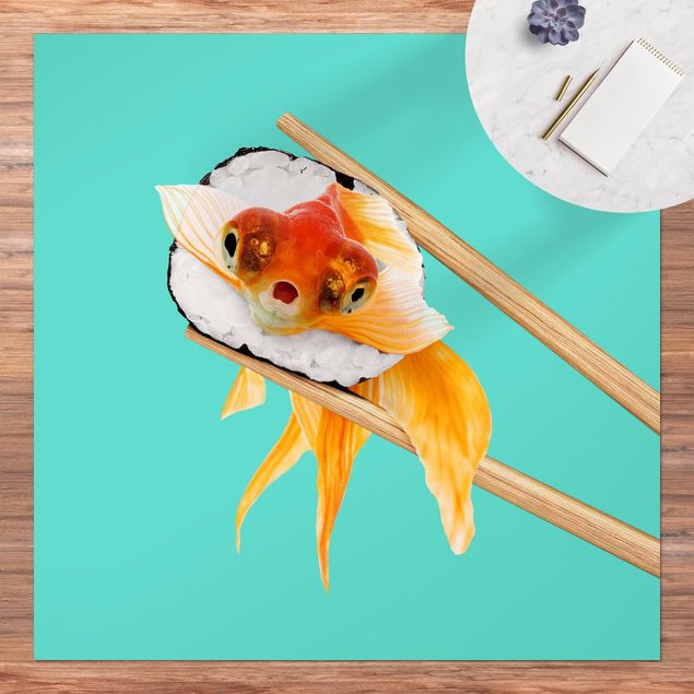 Wanddeko Büro Sushi mit Goldfisch