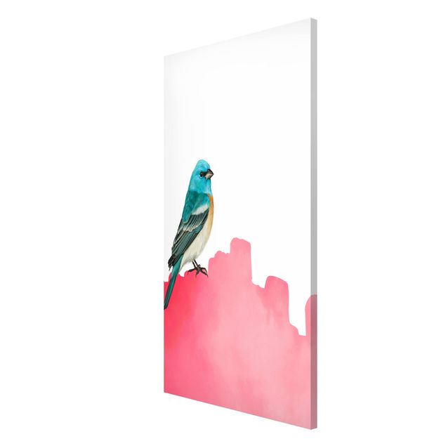 Wanddeko Büro Vogel auf Pink