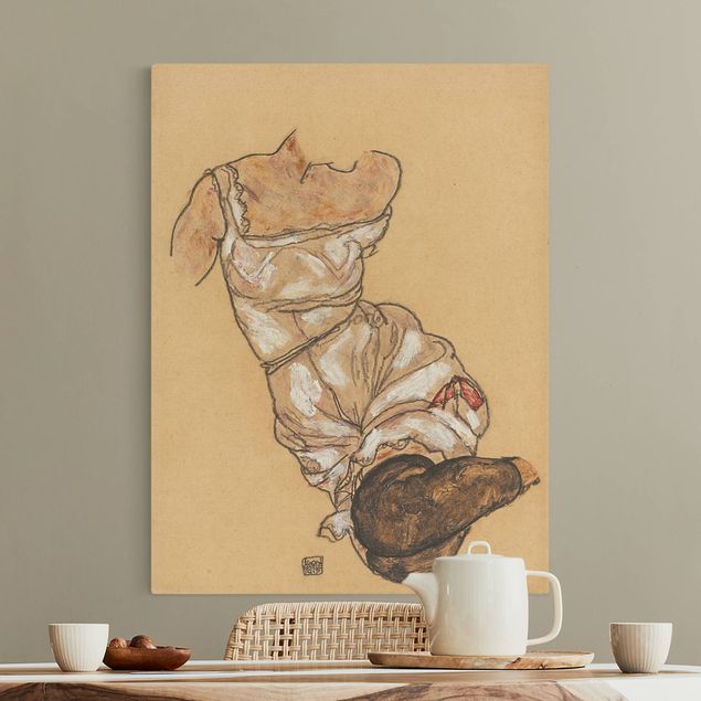 Wanddeko beige Egon Schiele - Weiblicher Torso in Unterwäsche