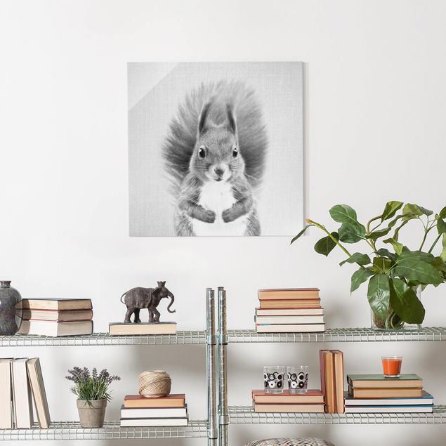 Wanddeko Büro Eichhörnchen Elisabeth Schwarz Weiß