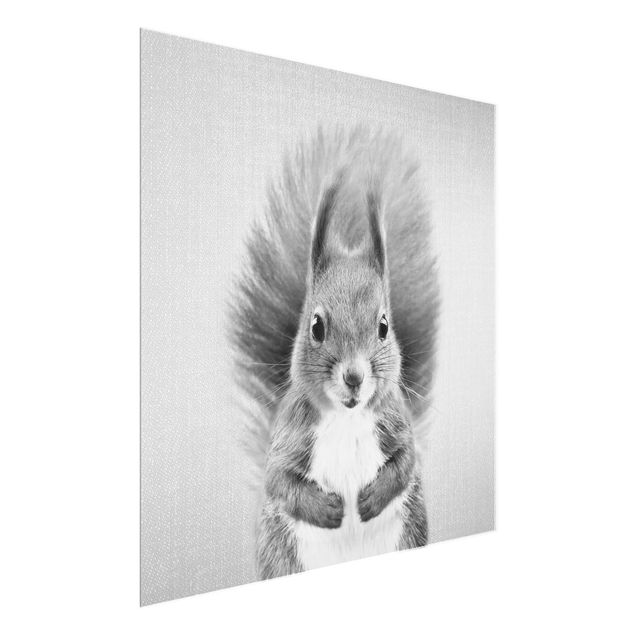 Wanddeko über Sofa Eichhörnchen Elisabeth Schwarz Weiß