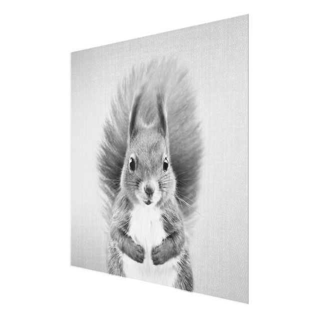 Wanddeko schwarz-weiß Eichhörnchen Elisabeth Schwarz Weiß