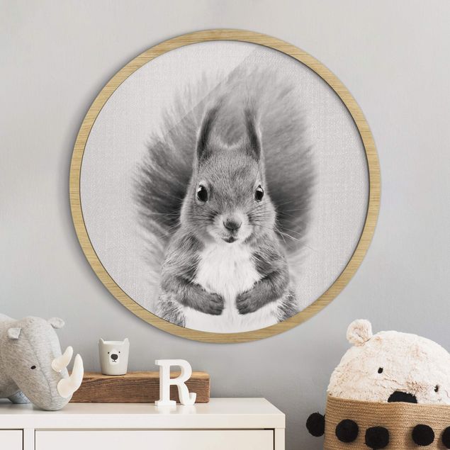 Wanddeko Wohnzimmer Eichhörnchen Elisabeth Schwarz Weiß