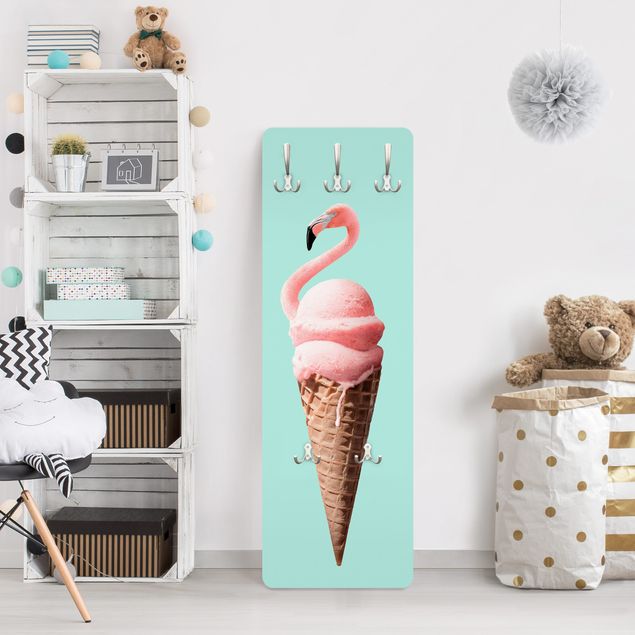 Wanddeko Büro Eis mit Flamingo