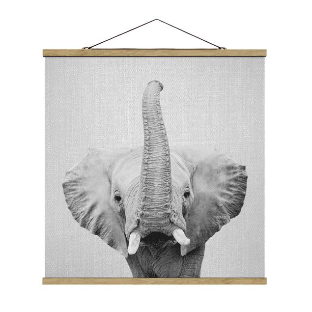 Wanddeko Schlafzimmer Elefant Ewald Schwarz Weiß