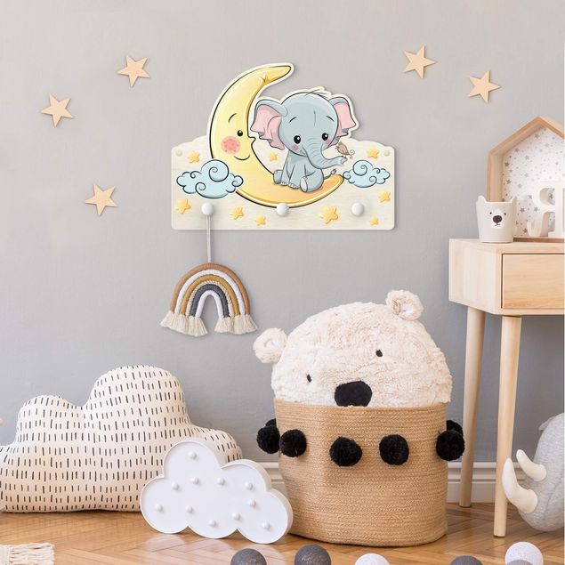 Wanddeko Büro Elefant Mond
