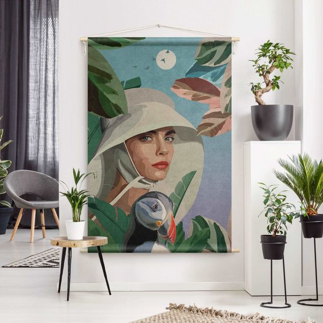 Wanddeko Wohnzimmer Emel Tunaboylu - Tropisches Frauenportrait