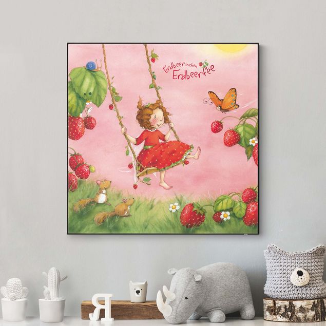Wanddeko Mädchenzimmer Erdbeerinchen Erdbeerfee - Baumschaukel