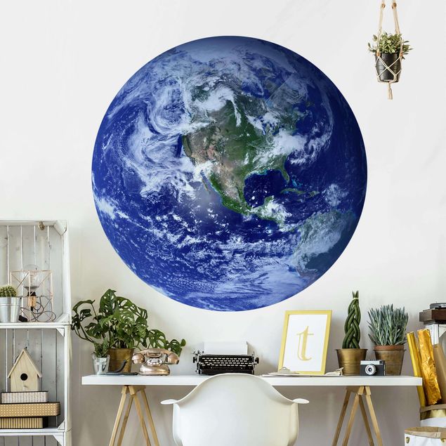Wanddeko blau Erde im Weltall