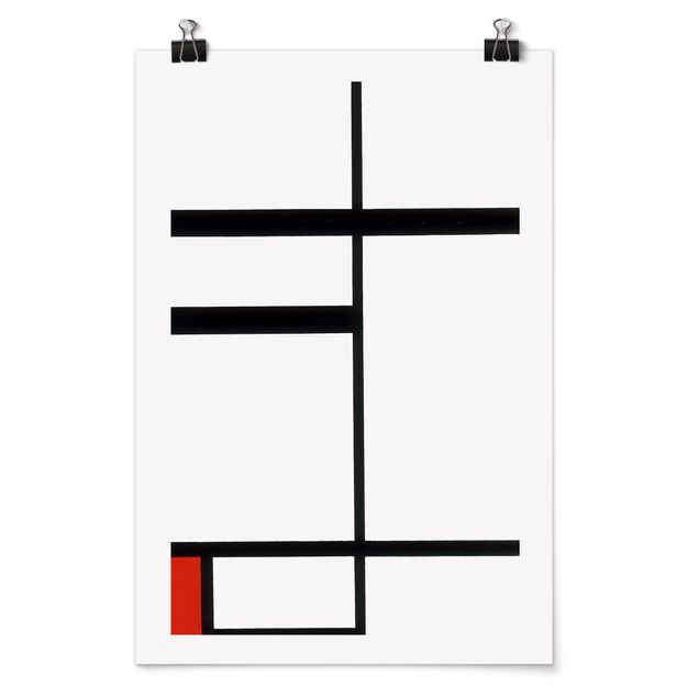 Wanddeko Esszimmer Piet Mondrian - Komposition Rot Schwarz Weiß