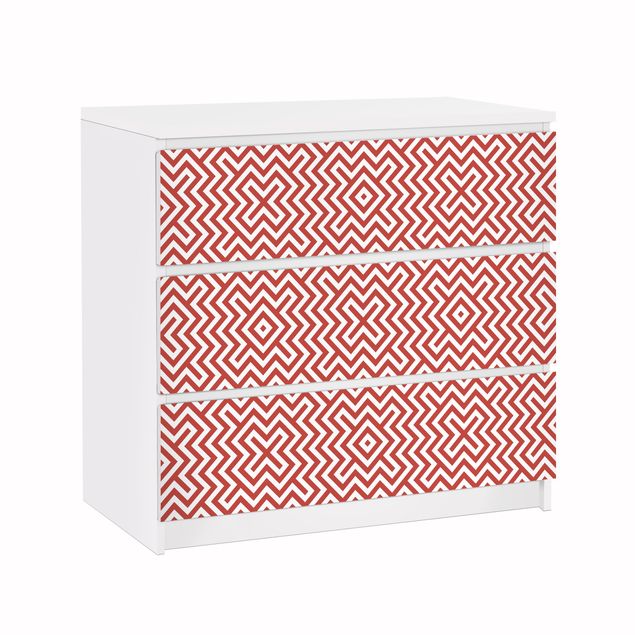 Wanddeko Schlafzimmer Rotes geometrisches Streifenmuster