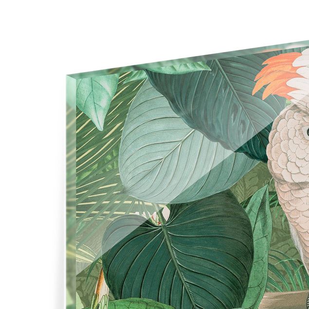 Deko Vögel Vintage Collage - Kakadu und Kolibri