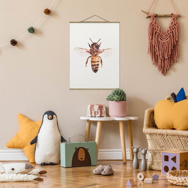 Wanddeko Schlafzimmer Biene mit Glitzer