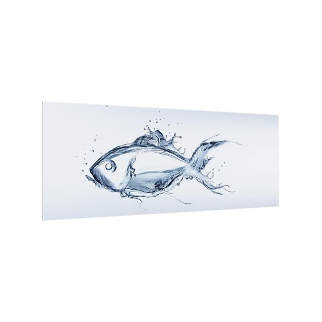 Glasrückwand Küche Liquid Silver Fish