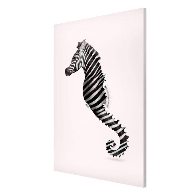 Wanddeko Esszimmer Seepferdchen mit Zebrastreifen
