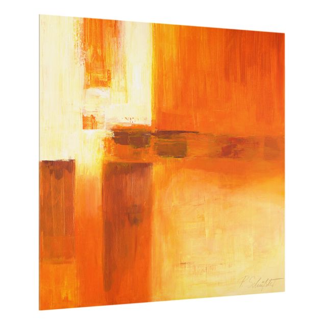 Deko Kunst Komposition in Orange und Braun 01