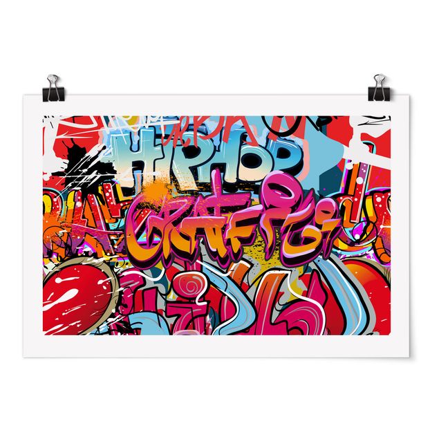 Wanddeko Jungenzimmer HipHop Graffiti