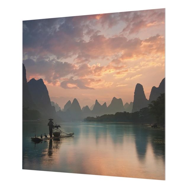 Wohndeko Meerblick Sonnenaufgang über chinesischem Fluss