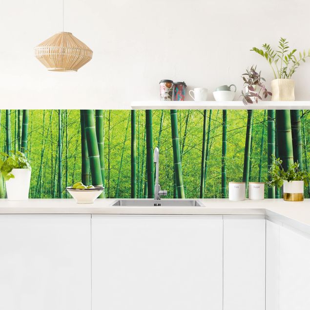 Wanddeko grün Bambuswald